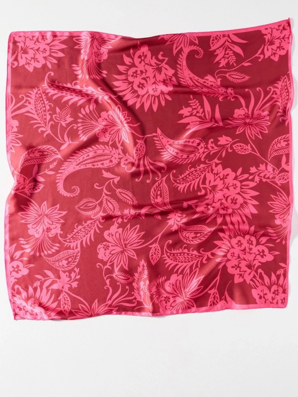 Anthropologie Silky Scarves Bag Head Hair Scarf New Set of 2 Yellow Pink Floral